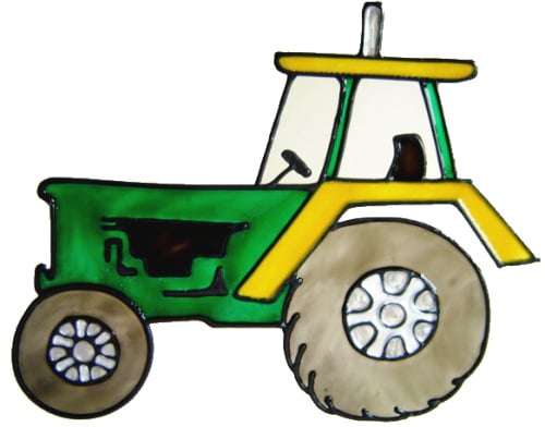 698 - Tractor - Handmade peelable static window cling decoration