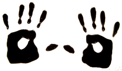 627 - Handprints - Handmade peelable static window cling decoration