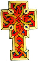 827 - Celtic Cross handmade peelable window cling decoration