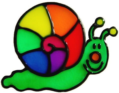 804 - Diddy Snail - Handmade peelable window cling decoration