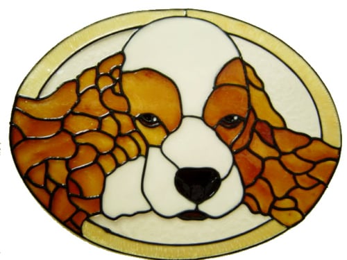 673 - Cocker Spaniel Frame - Handmade peelable static window cling decorati