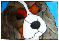 689 - King Charles Spaniel Dog Frame - Handmade peelable static window cling decoration