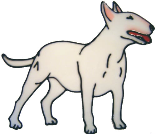 601 - Bull Terrier Dog - Handmade peelable static window cling decoration