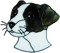 333 - Jack Russell Puppy handmade dogs peelable window cling decoration