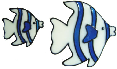 551 - Set of 2 Fish - Handmade peelable static window cling decoration