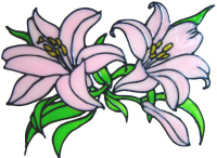 796 - Lily Swag - Handmade peelable window cling decoration