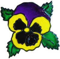 797 - Single Pansy - Handmade peelable window cling decoration