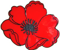 540 - Poppy (with donation to Poppy Appeal) - Handmade peelable static window cling decoration