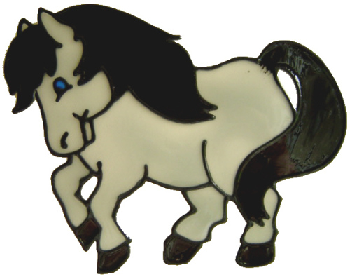 665 - Playful Pony - Handmade peelable static window cling decoration