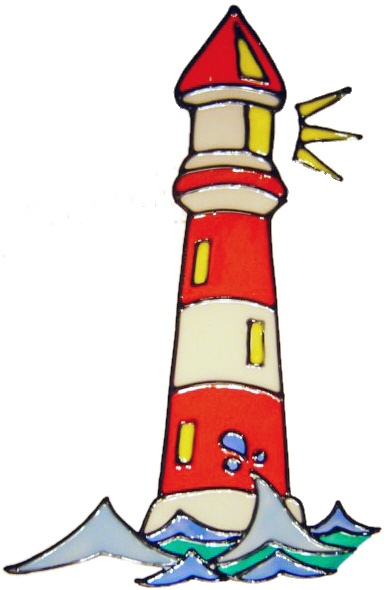 437 - Lighthouse handmade peelable window cling decoration