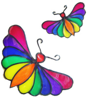 1119 - Stylised Butterflies handmade peelable window cling decoration