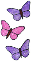 912 - Set of Three Small Butterflies handmade peelable window cling decoration