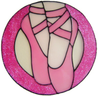 965 - Ballet Shoes 2 Handmade peelable stained glass window cling