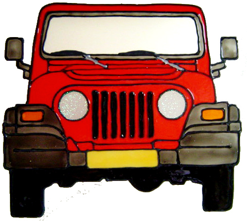 921 - Jeep handmade peelable window cling decoration