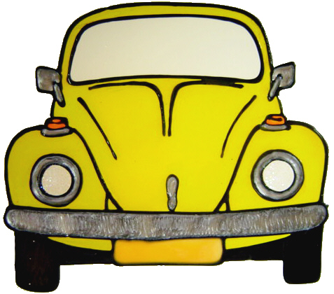 799 - VW Beetle - Handmade peelable window cling decoration