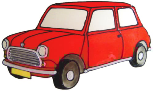675 - Classic Mini - Handmade peelable static window cling decoration