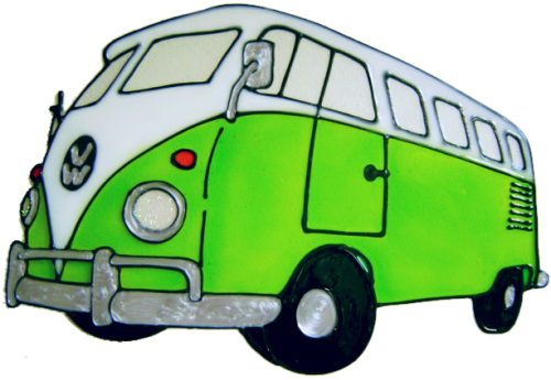 697 - Campervan - Handmade peelable static window cling decoration
