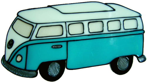 509 - Campervan - Handmade peelable static window cling decoration