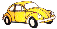422 - VW Beetle handmade peelable window cling decoration