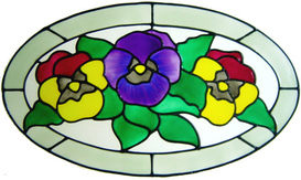 791 - Pansies Frame - Handmade peelable window cling decoration