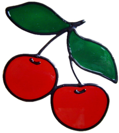 236 - Cherries handmade peelable window cling decoration