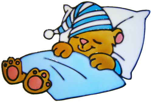 742 - Snuggle Bear - Handmade peelable window cling decoration