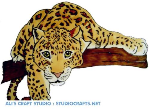 1196 - Leopard Handmade peelable static window cling decoration
