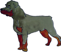 635 - Rottweiler Dog - Handmade peelable static window cling decoration