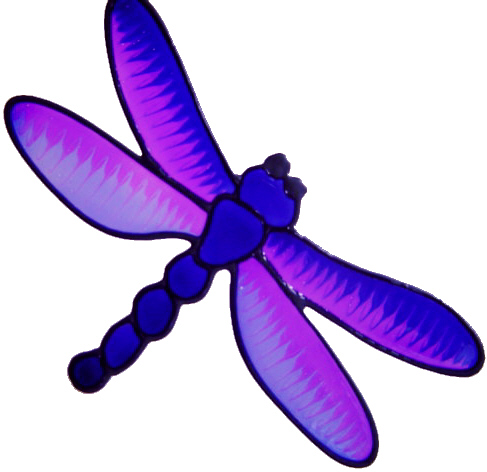 676 - Colourful Dragonfly - Handmade peelable static window cling decoratio