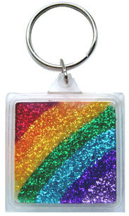 775 - Glitter Rainbow Keyring