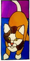789 - Cat Frame handmade peelable window cling decoration