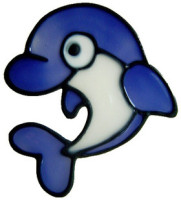 814 - Diddy Dolphin - Handmade peelable window cling decoration
