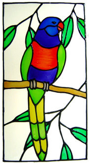 829 - Rainbow Lorikeet handmade peelable window cling decoration