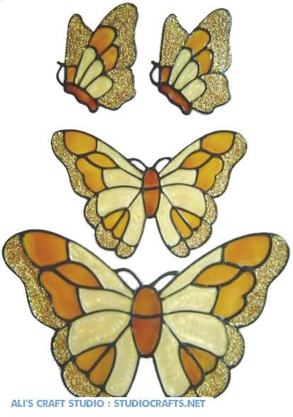 424 - Butterfly Set handmade peelable window cling decoration