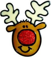 848 - Diddy Rudolf handmade peelable window cling decoration