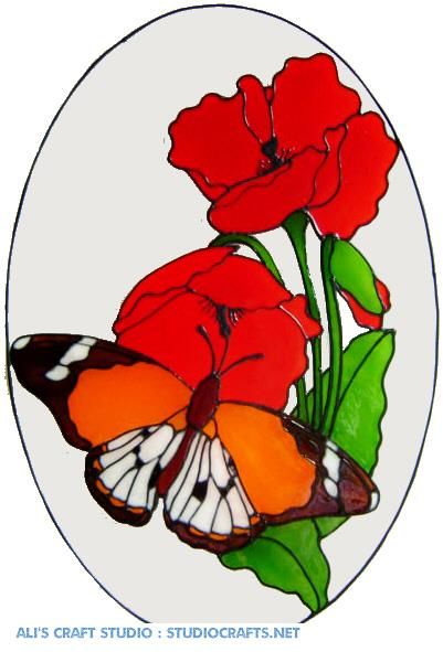 1041 - Butterfly & Flowers Frame handmade peelable window cling decoration