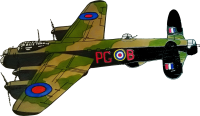 705 - Avro Lancaster WWII Plane - Handmade peelable static window cling decoration