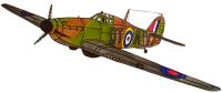 706 - Hawker Hurricane WWII Plane - Handmade peelable static window cling decoration