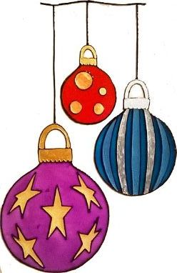 1269- Hanging Baubles - Handmade peelable static window cling decoration