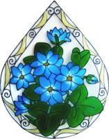 1176 - Elegant Teardrop Floral handmade peelable window cling decoration