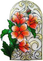1179 - Elegant Floral Arch handmade peelable window cling decoration