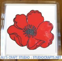 1308 - Poppy Coasters (95mm square)