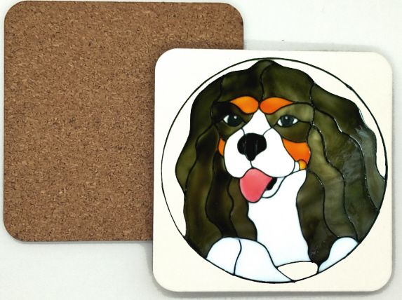1308 - Cavalier King Charles Spaniel Dog Coasters (95mm square)
