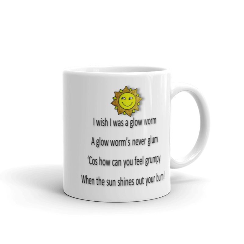 1319 - 11oz Printed Ceramic Mug - I wish I was a Glow Worm