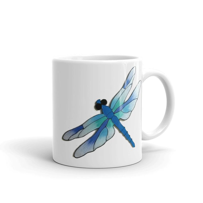 1319 - 11oz Printed Ceramic Mug - Dragonfly