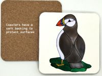 1308 - Puffin Coaster (95mm square)