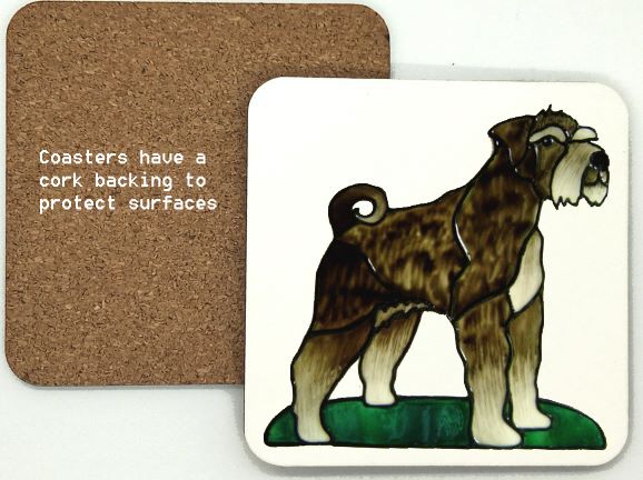 1308 - Schnauzer Dog Coasters (95mm square)