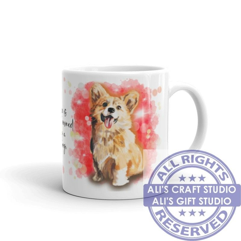 1319 - Printed Ceramic Mug - Corgi Dog