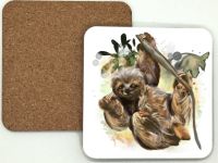 1320 - Sloth on tree Coasters (95mm square)