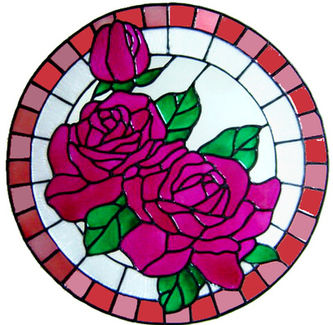 898 - Tea Roses Frame Floral handmade peelable window cling decoration